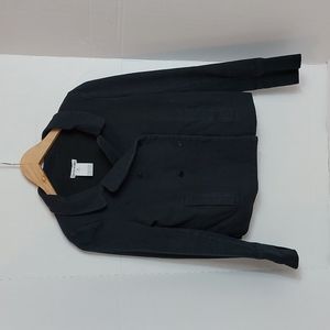 Lacoste Women's Black Double Breasted Long Sleeve Coat, 36